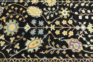 Black Floral 8X10 Osh Chobi Oriental Rug