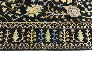 Black Floral 8X10 Osh Chobi Oriental Rug