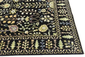 Black Floral 8X10 Osh Chobi Oriental Rug
