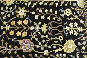 Black Floral 8X10 Osh Chobi Oriental Rug