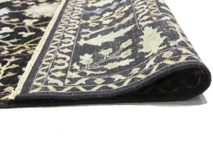 Black Floral 8X10 Osh Chobi Oriental Rug