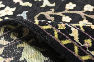 Black Floral 8X10 Osh Chobi Oriental Rug