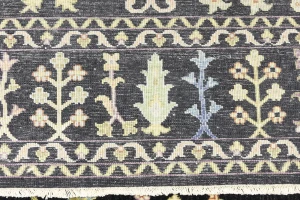 Black Floral 8X10 Osh Chobi Oriental Rug