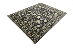 Black Floral 8X10 Osh Chobi Oriental Rug