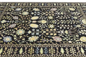 Black Floral 8X10 Osh Chobi Oriental Rug