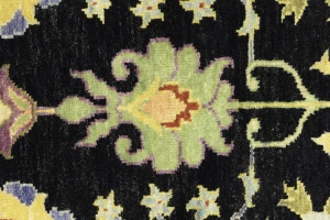 Black Floral 8X10 Osh Chobi Oriental Rug