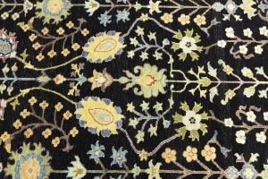 Black Floral 8X10 Osh Chobi Oriental Rug