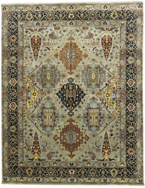 Light Gray Floral 8X10 Chobi Peshawar Oriental Rug