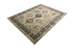 Light Gray Floral 8X10 Chobi Peshawar Oriental Rug