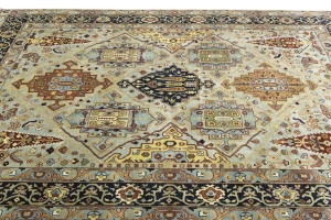 Light Gray Floral 8X10 Chobi Peshawar Oriental Rug