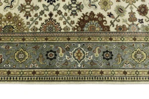 Cream Tribal Geometric 8X10 Indo-Karajeh Oriental Rug