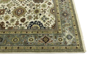 Cream Tribal Geometric 8X10 Indo-Karajeh Oriental Rug
