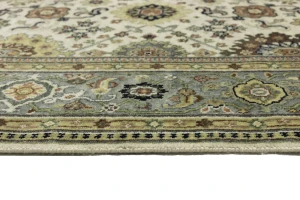 Cream Tribal Geometric 8X10 Indo-Karajeh Oriental Rug