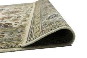 Cream Tribal Geometric 8X10 Indo-Karajeh Oriental Rug