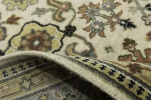 Cream Tribal Geometric 8X10 Indo-Karajeh Oriental Rug