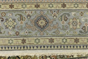 Cream Tribal Geometric 8X10 Indo-Karajeh Oriental Rug