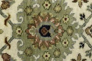 Cream Tribal Geometric 8X10 Indo-Karajeh Oriental Rug