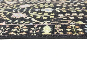 Black Floral 2'5X8 Osh Chobi Oriental Runner Rug