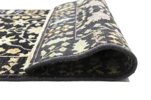 Black Floral 2'5X8 Osh Chobi Oriental Runner Rug