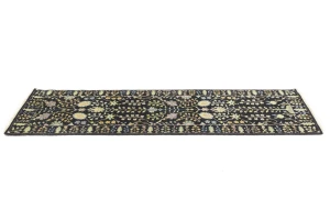 Black Floral 2'5X8 Osh Chobi Oriental Runner Rug