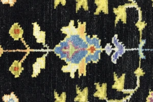 Black Floral 2'5X8 Osh Chobi Oriental Runner Rug