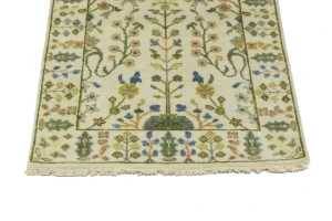 Ivory Floral 2'5X8 Osh Chobi Oriental Runner Rug