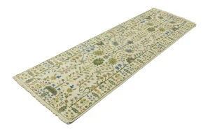 Ivory Floral 2'5X8 Osh Chobi Oriental Runner Rug