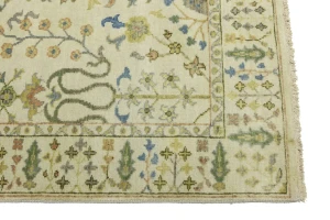 Ivory Floral 4X6 Osh Chobi Oriental Rug