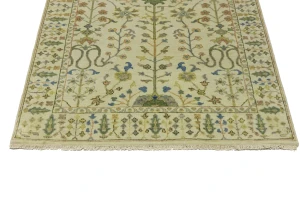 Ivory Floral 4X6 Osh Chobi Oriental Rug