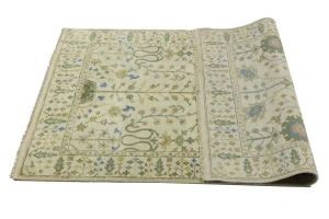 Ivory Floral 4X6 Osh Chobi Oriental Rug