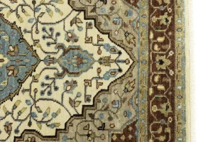 Beige Floral 3X5 Rare Heriz Serapi Oriental Rug