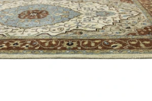 Beige Floral 3X5 Rare Heriz Serapi Oriental Rug