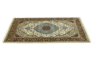 Beige Floral 3X5 Rare Heriz Serapi Oriental Rug