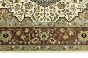 Beige Floral 5X8 Rare Heriz Serapi Oriental Rug