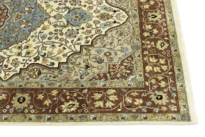 Beige Floral 5X8 Rare Heriz Serapi Oriental Rug