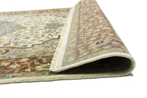 Beige Floral 5X8 Rare Heriz Serapi Oriental Rug
