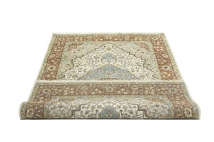 Beige Floral 5X8 Rare Heriz Serapi Oriental Rug