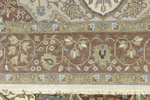 Beige Floral 5X8 Rare Heriz Serapi Oriental Rug