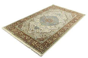 Beige Floral 5X8 Rare Heriz Serapi Oriental Rug