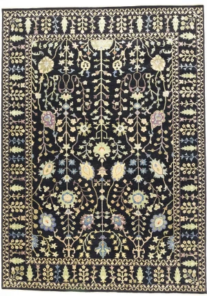 Black Floral 10X14 Osh Chobi Oriental Rug