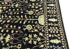 Black Floral 10X14 Osh Chobi Oriental Rug