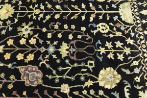 Black Floral 10X14 Osh Chobi Oriental Rug