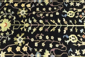 Black Floral 10X14 Osh Chobi Oriental Rug