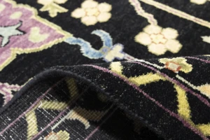 Black Floral 10X14 Osh Chobi Oriental Rug