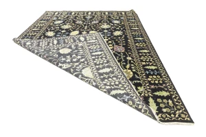 Black Floral 10X14 Osh Chobi Oriental Rug