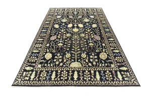 Black Floral 10X14 Osh Chobi Oriental Rug