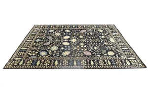 Black Floral 10X14 Osh Chobi Oriental Rug