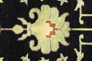 Black Floral 10X14 Osh Chobi Oriental Rug