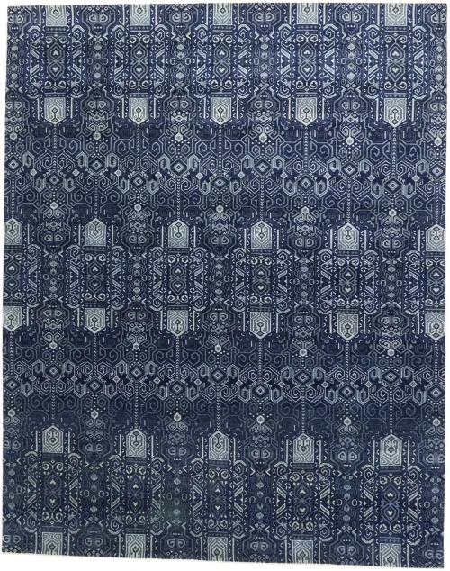 Dark Navy & Gray 12X15 Contemporary Oversized Rug