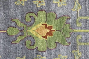 Silver Gray Floral 10X14 Osh Chobi Oriental Rug